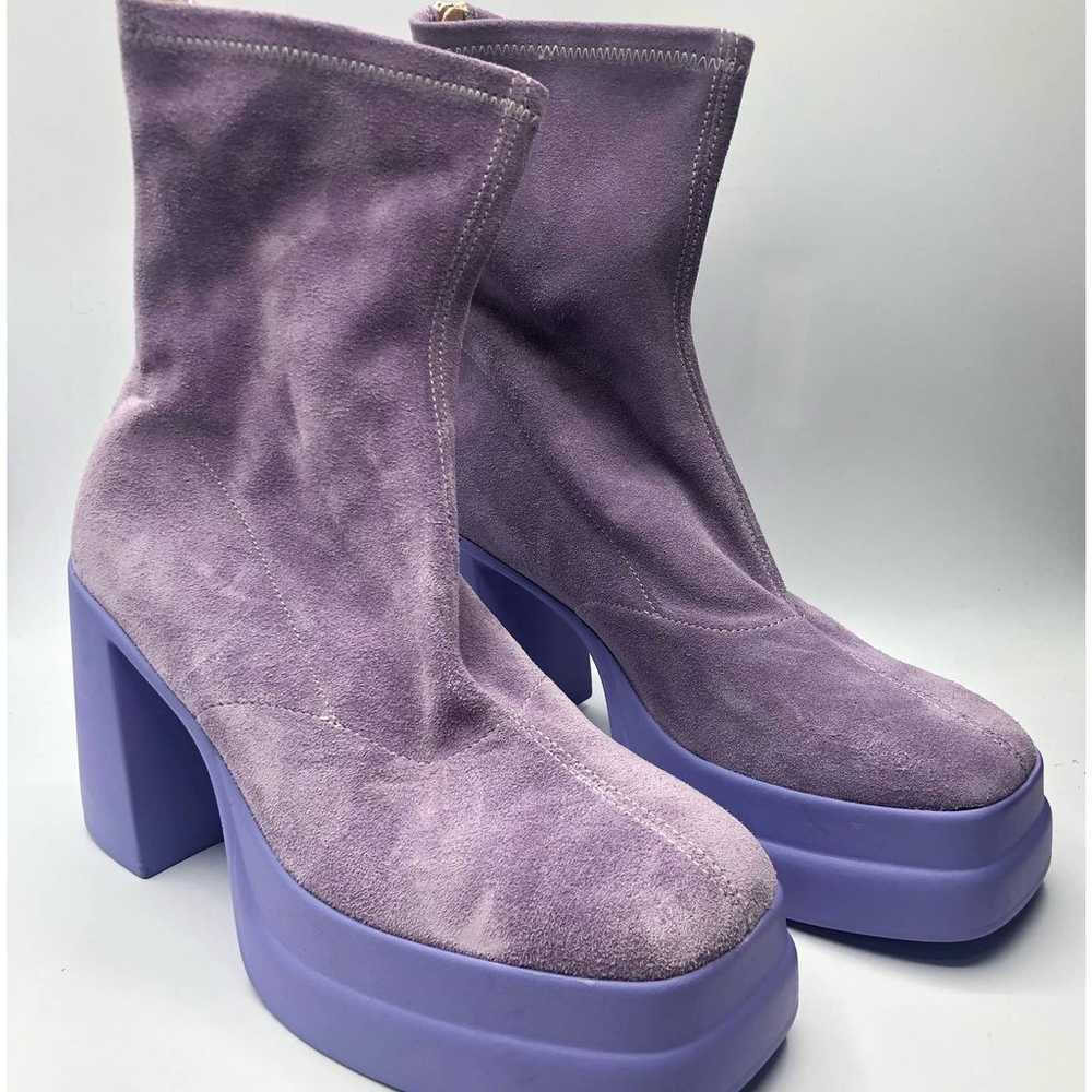 Free People Double Stacked Suede Ankle Boot Platf… - image 1