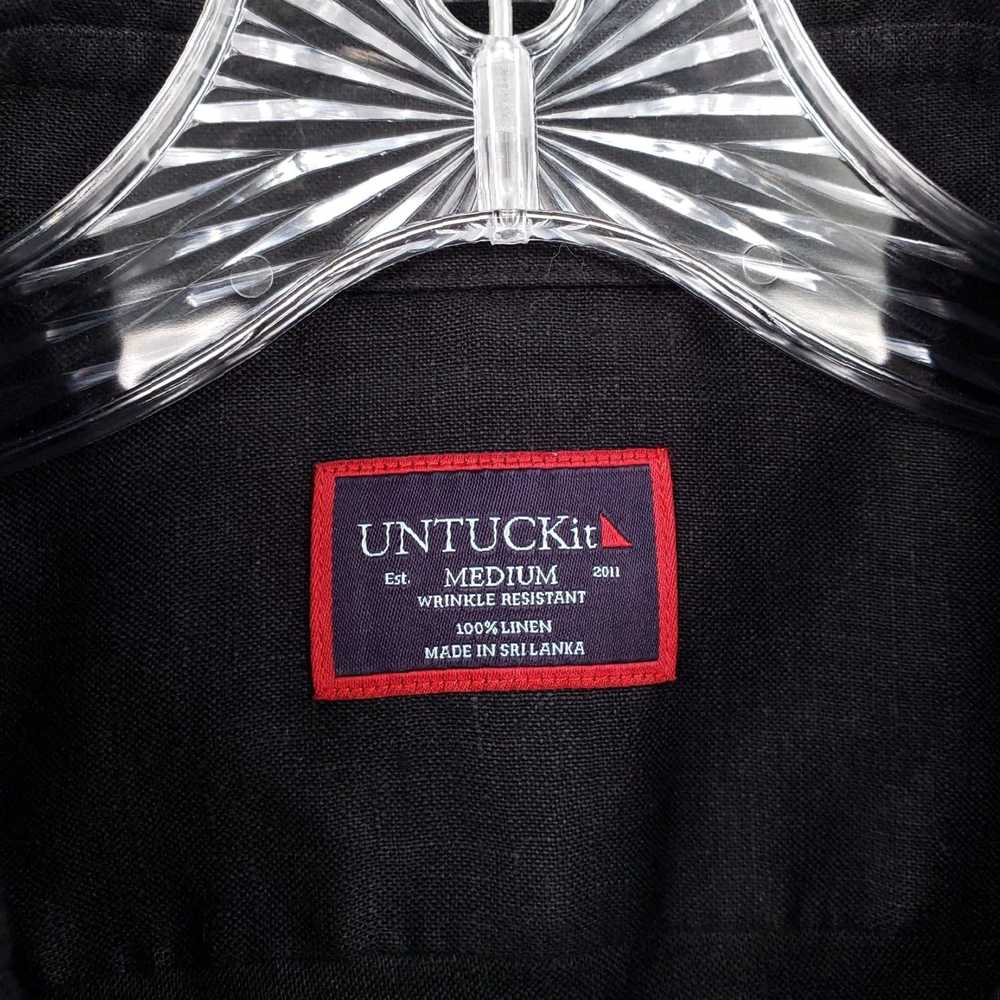 UNTUCKit Mens Medium Black Linen Collared Wrinkle… - image 6