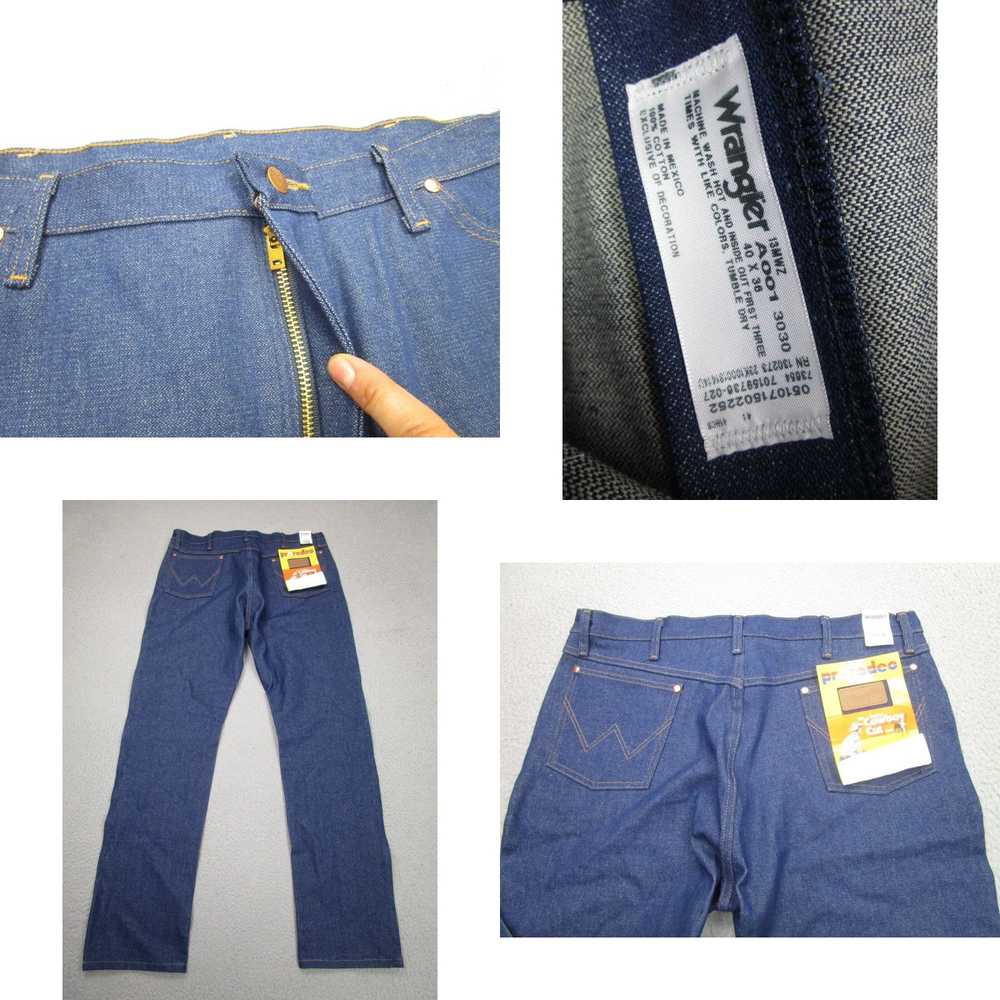 Wrangler Wrangler Jeans Mens 40x36 Blue Raw Rigid… - image 8