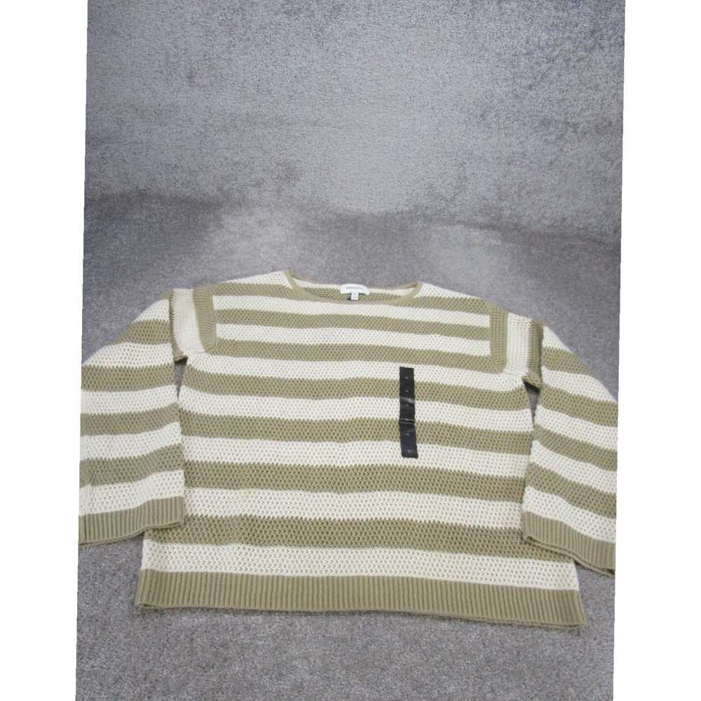 Banana Republic Beige Striped Cotton Knit Sweater… - image 1