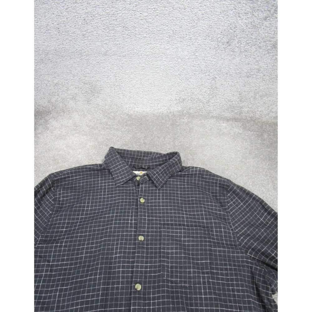 Marine Layer Cotton Plaid Button Up Shirt in Gray… - image 2