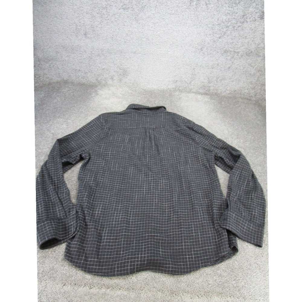 Marine Layer Cotton Plaid Button Up Shirt in Gray… - image 3