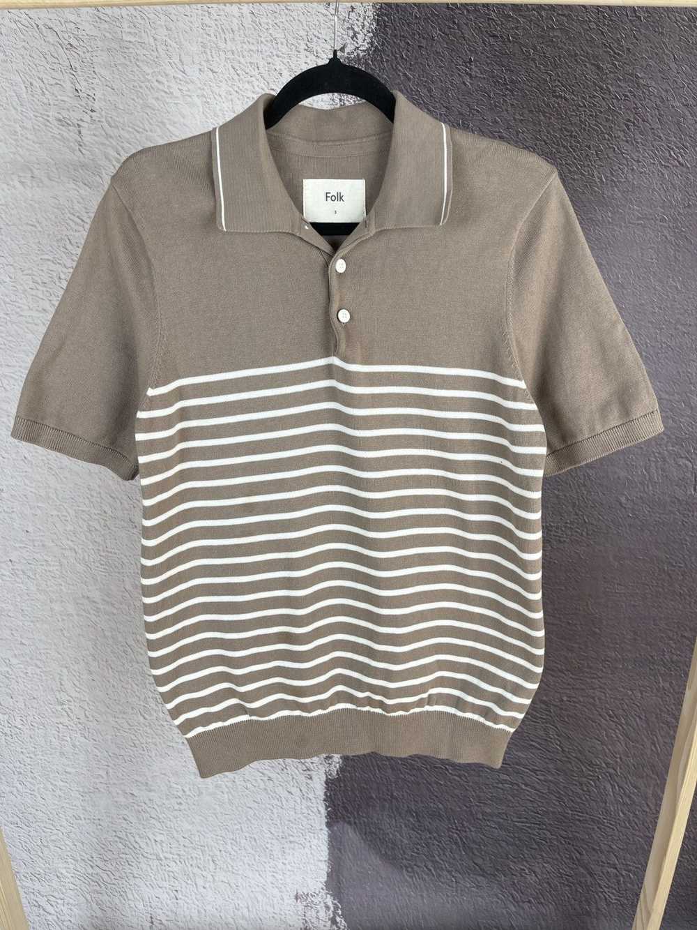 Folk × Streetwear Folk beige striped polo tee shi… - image 4