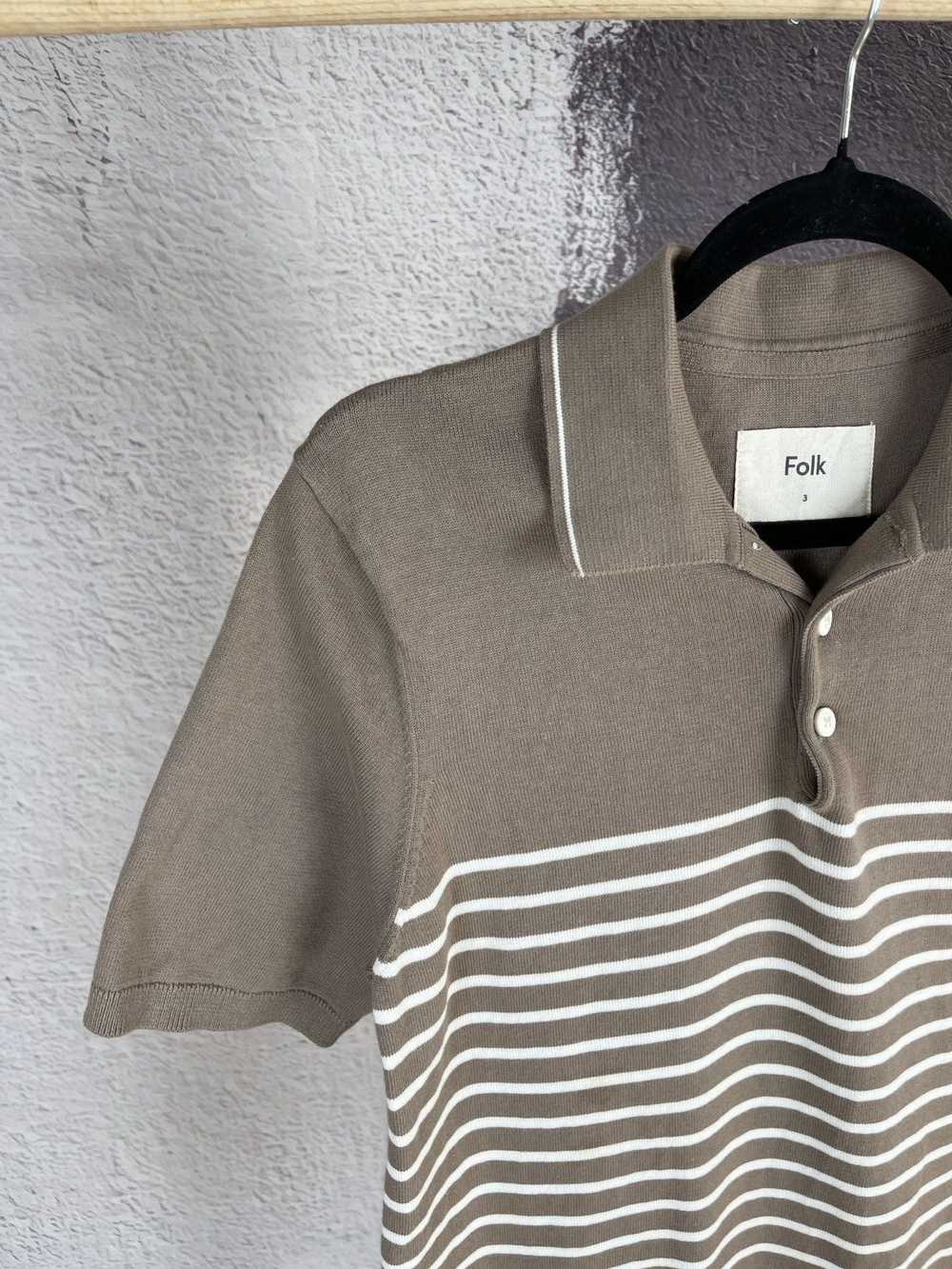 Folk × Streetwear Folk beige striped polo tee shi… - image 6