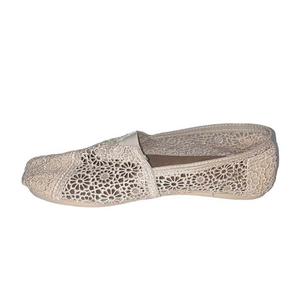 TOMS Cream Floral Eyelet Slip-On Flats, Size 8.5 - image 7