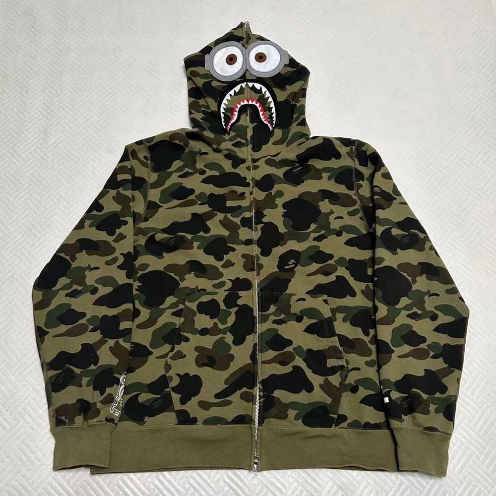 Bape BAPE x MINIONS CAMO SHARK FULL ZIP HOODIE - image 1