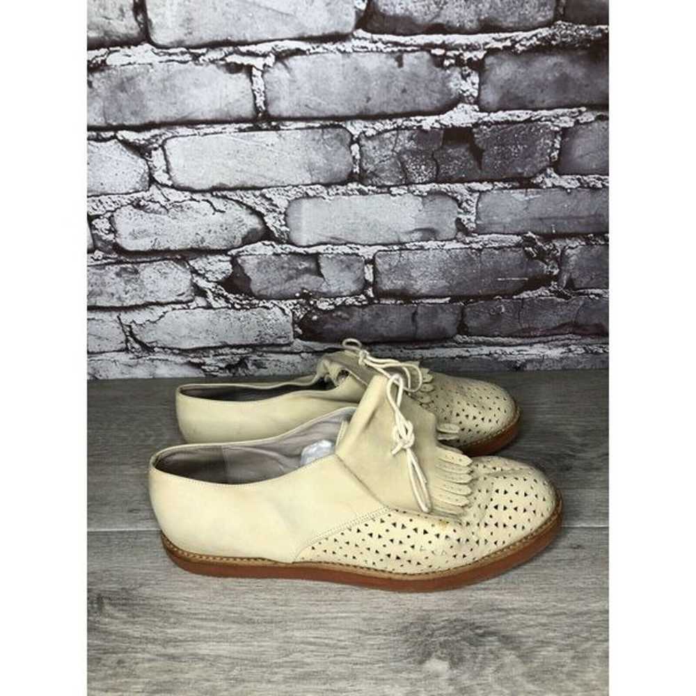 DKNY Beige Nubuck Leather Kiltie Perforated Lace … - image 3