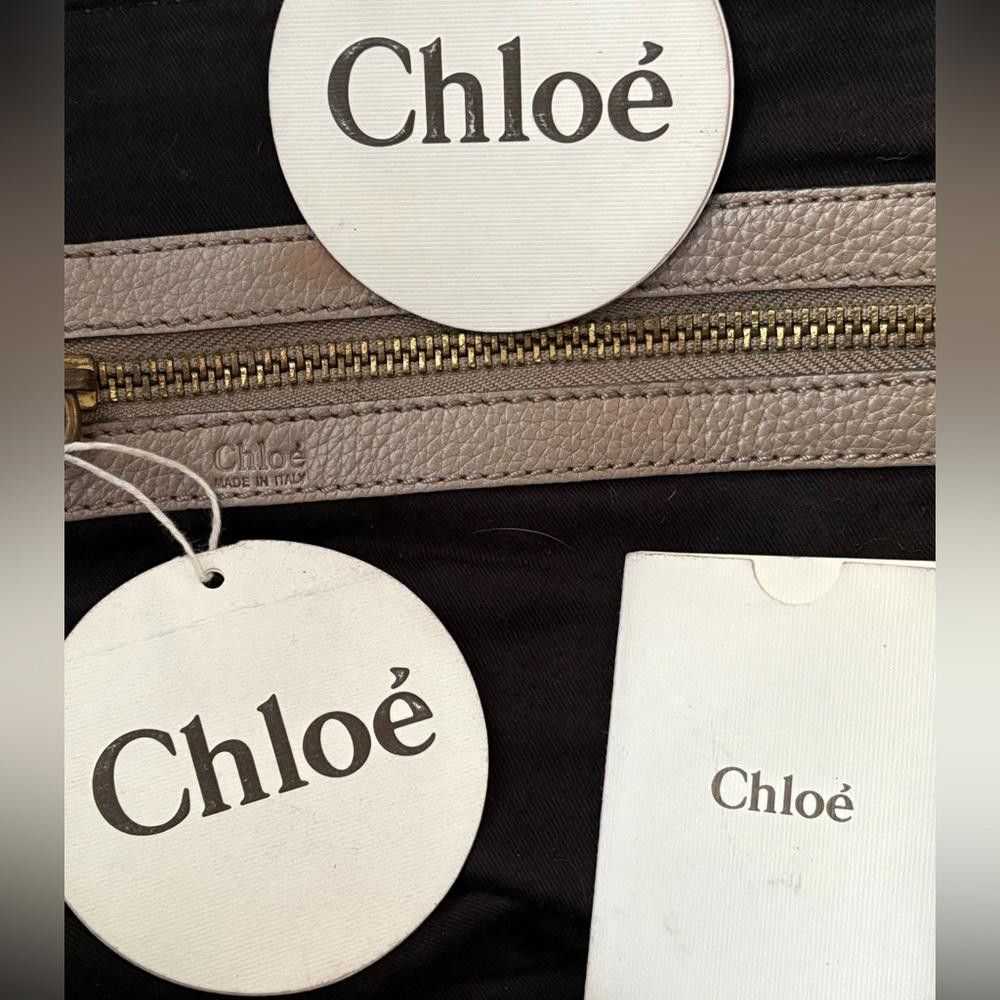 Chloe Chloé Made in Italy Leather Bay Tote Bag Bl… - image 11