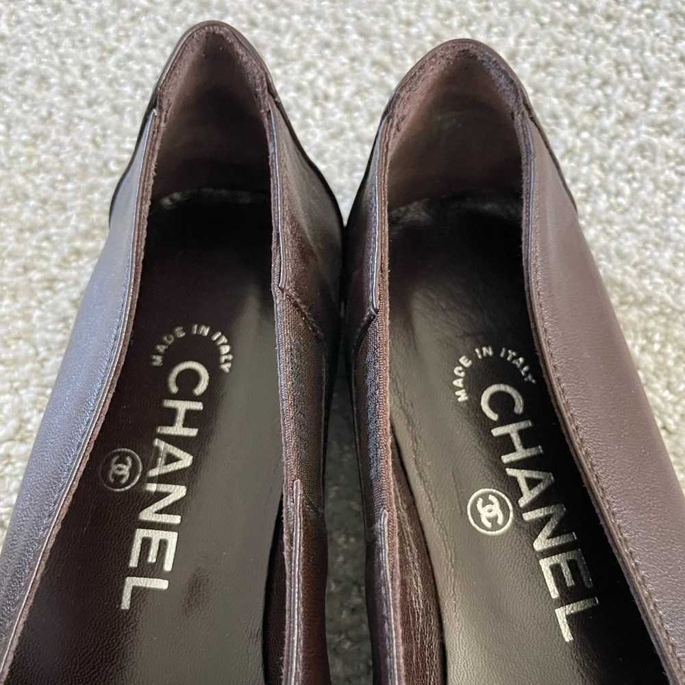 Chanel leather ballerina flats size 7 - image 3