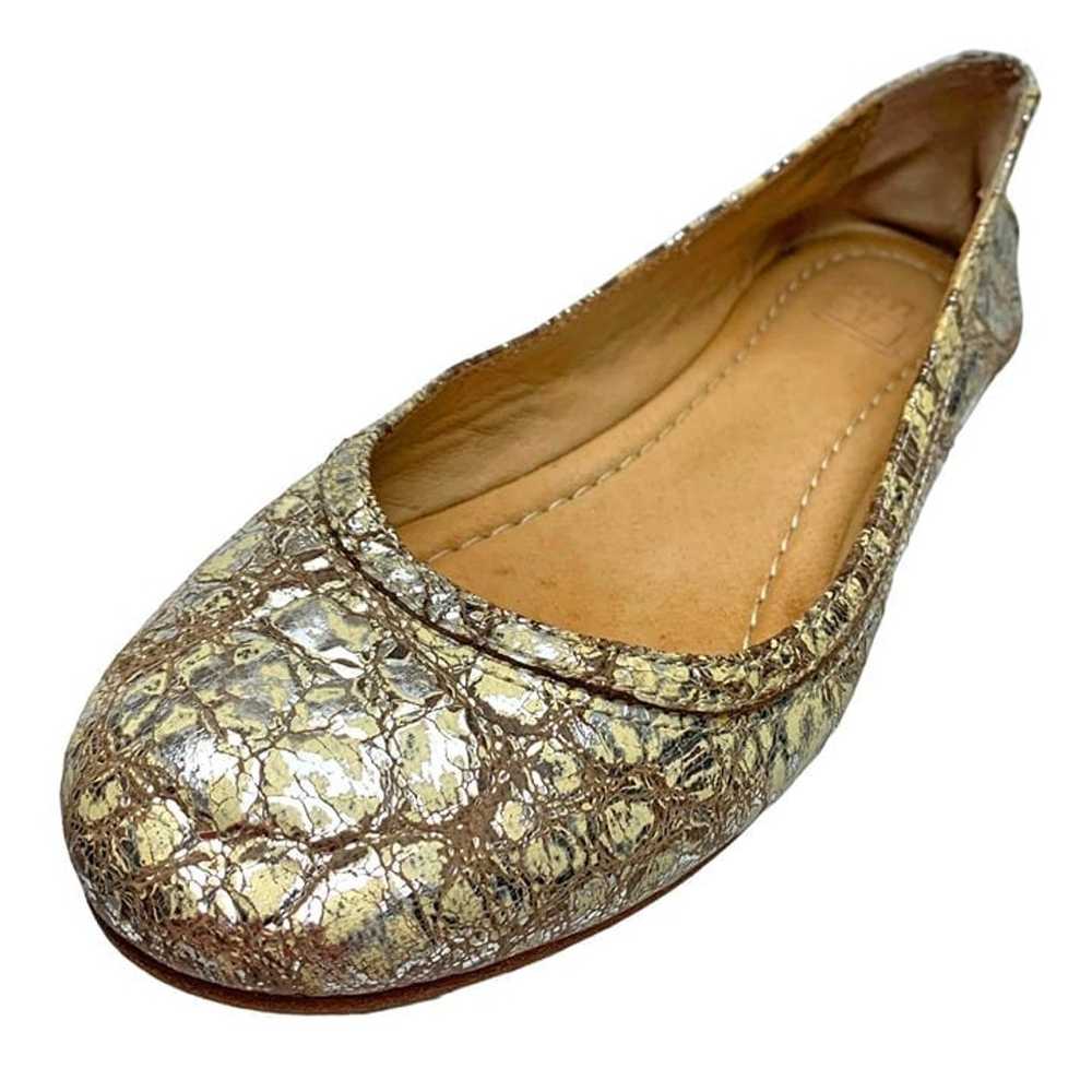 Frye Carson Crackling Leather Ballet Flats - image 1