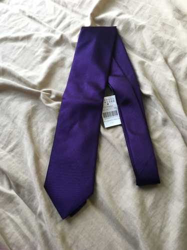 Barneys New York Purple Textured Silk Tie