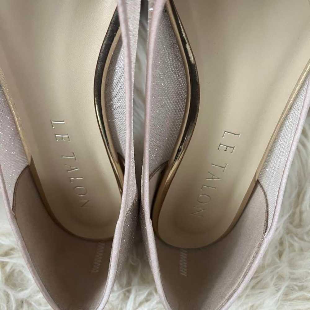 RUTALON Pointed Tulle Ribbon Flat Pumps Beige Gli… - image 10