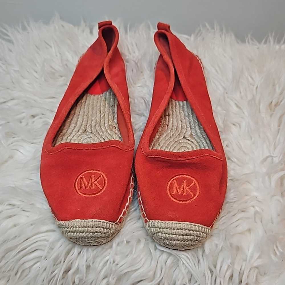 MICHAEL Michael Kors Red Orange Espadrille Suede … - image 1