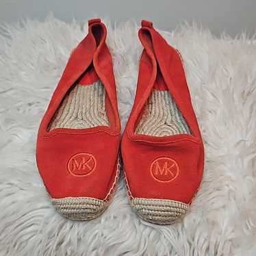 MICHAEL Michael Kors Red Orange Espadrille Suede F