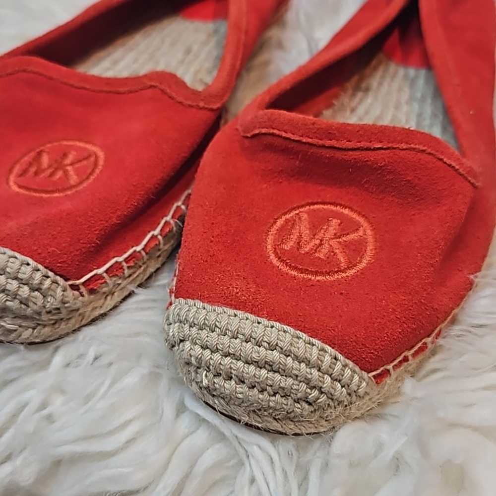 MICHAEL Michael Kors Red Orange Espadrille Suede … - image 2