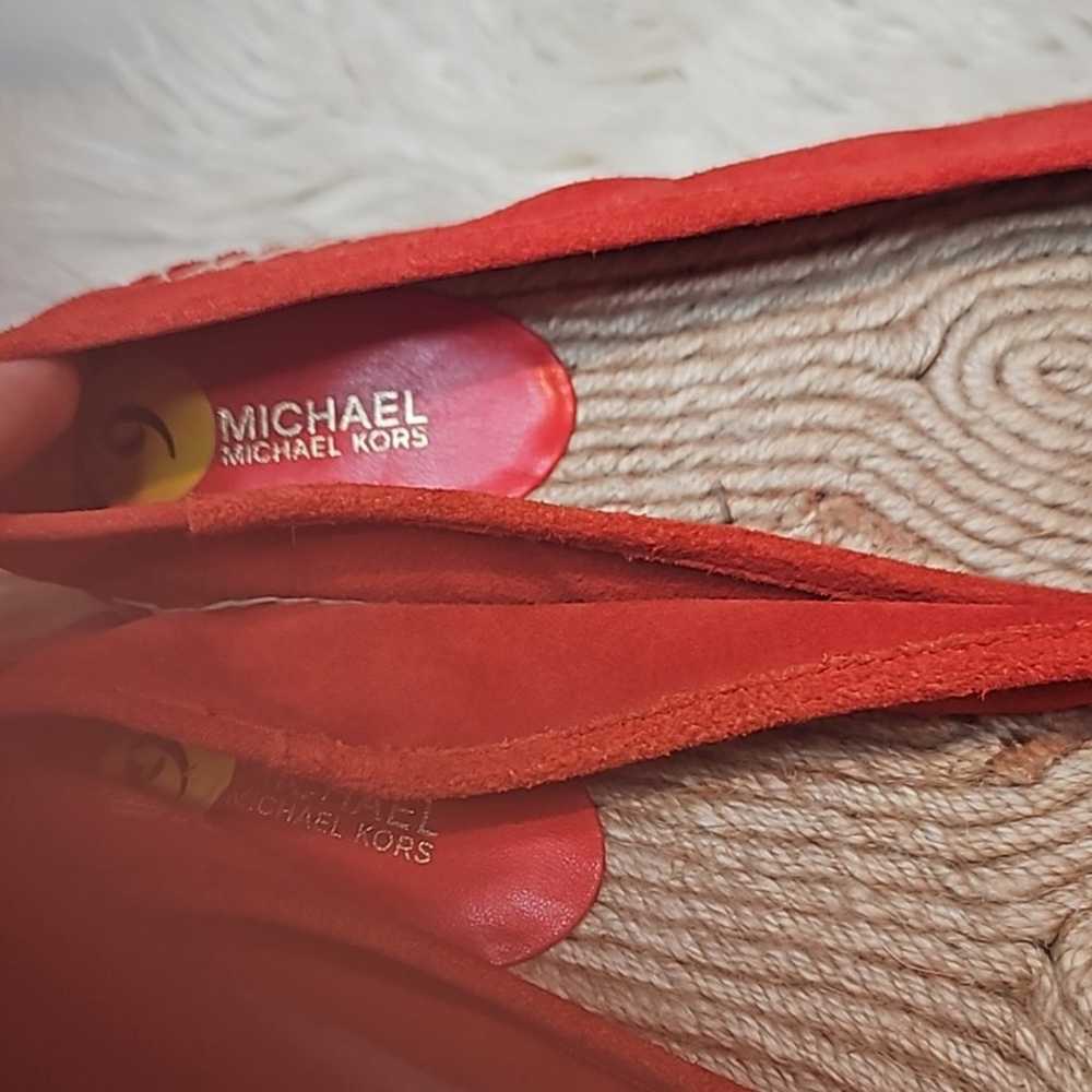 MICHAEL Michael Kors Red Orange Espadrille Suede … - image 7