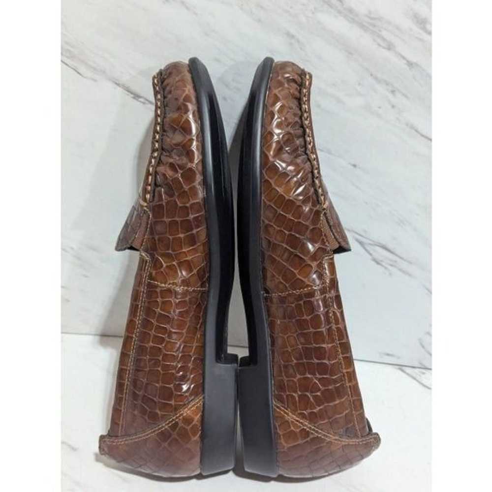 SAS Women's Brown Croc Pattern Slip-On Square Toe… - image 3