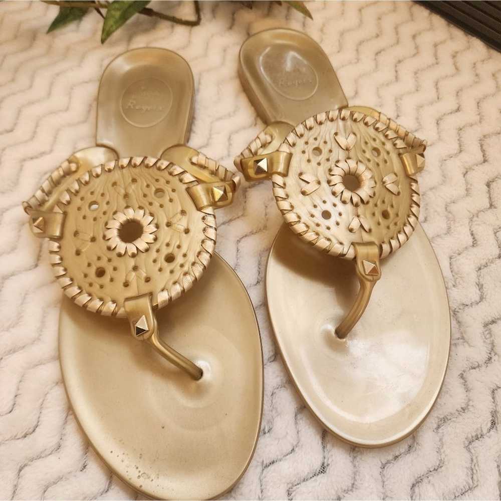 JACK ROGERS GEORGICA METALLIC JELLY SANDALS SIZE 9 - image 2