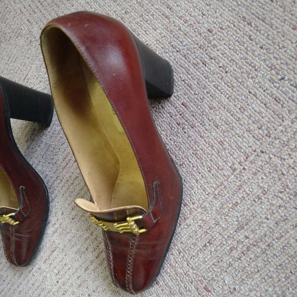 CELINE Gold Hardware Heeled Pumps - image 3