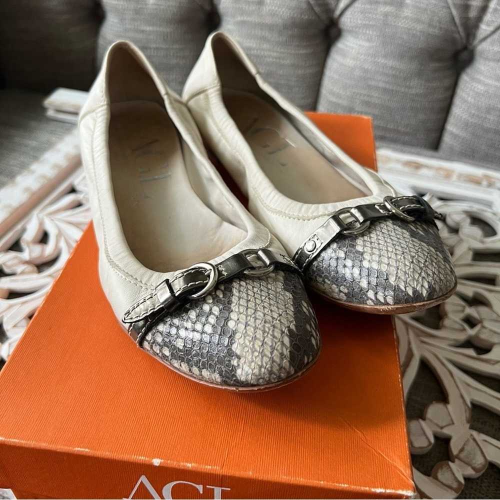 AGL Cap Toe Snake Ballet Flat Shoes Women’s 38 8 - image 1