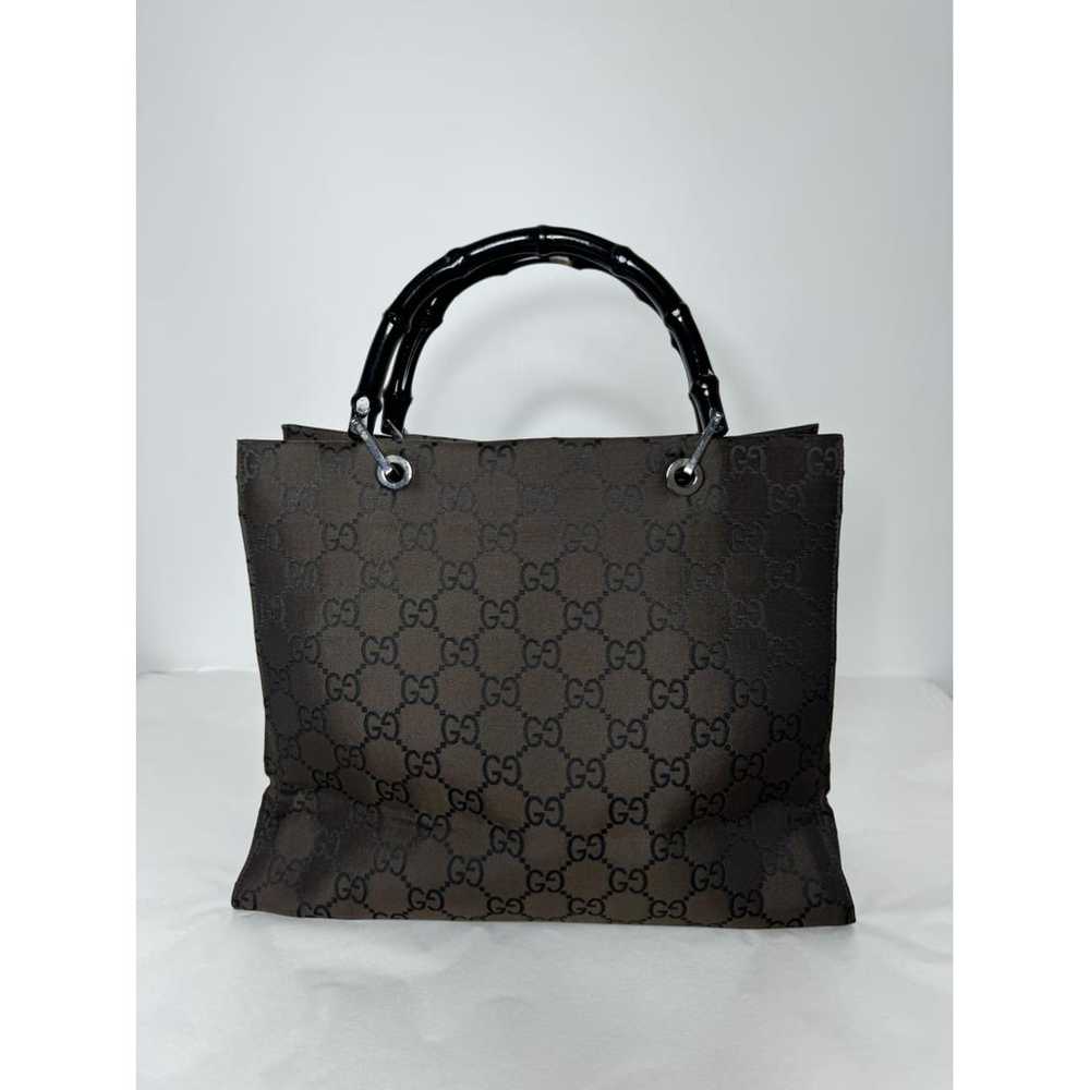 Gucci Vintage Bamboo cloth tote - image 4