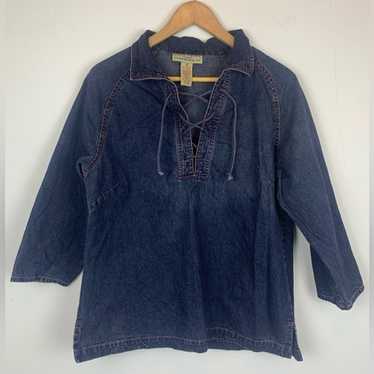 Telluride Clothing Co. Vintage Denim Blouse Shirt… - image 1