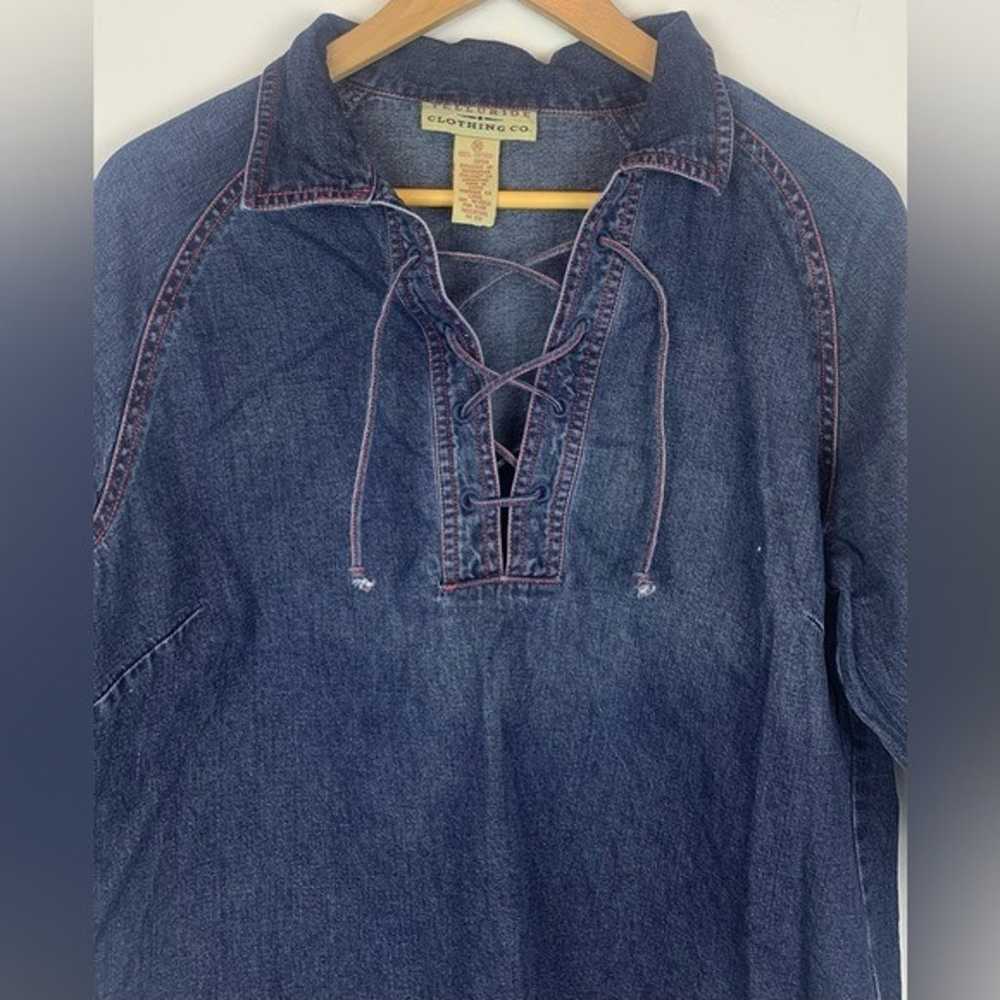 Telluride Clothing Co. Vintage Denim Blouse Shirt… - image 2