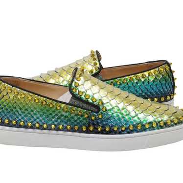 Christian Louboutin Pik Boat Flat Metallic Snake - image 1