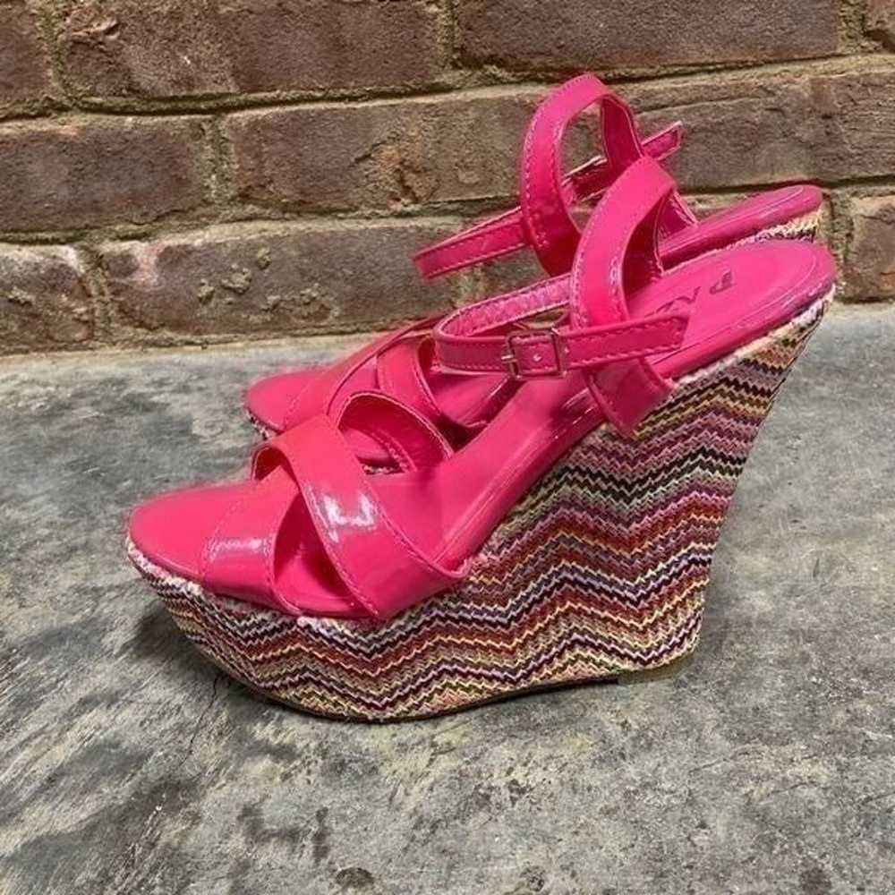 Pazzle Pink Multi Wedge Sandal Size 8 NWOT - image 3