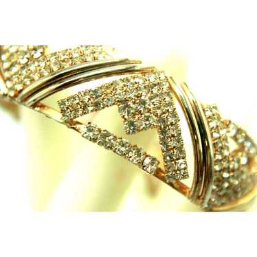 Other Vintage Art Deco Style Rhinestone Studded C… - image 1