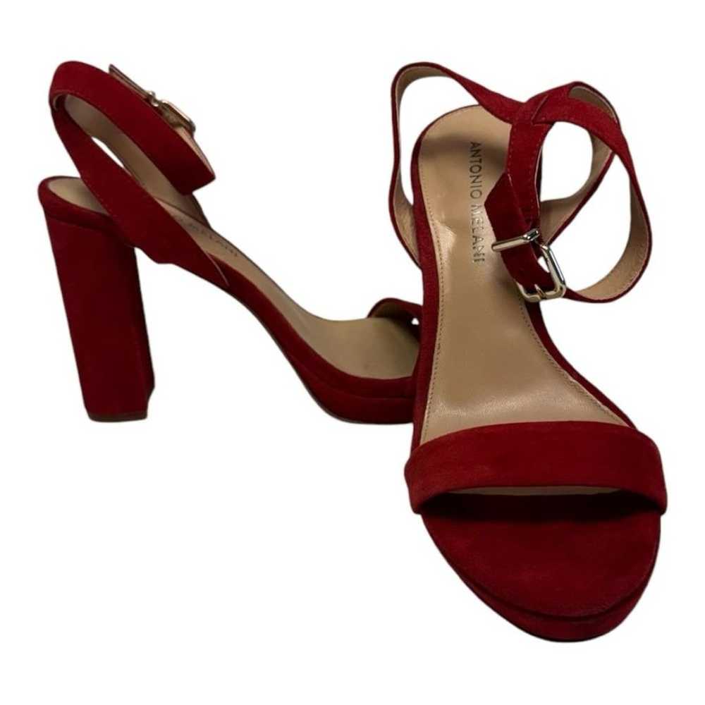 Antonio Melani  Sarita Red Suede  Chunky Heel Str… - image 1