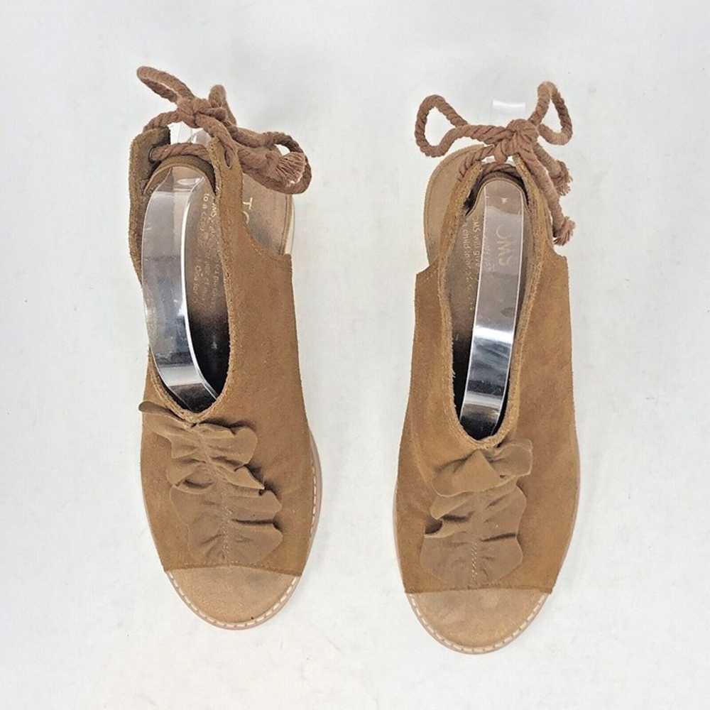 TOMS Shoes Womens 7.5 Elba Brown Suede Block Heel… - image 3