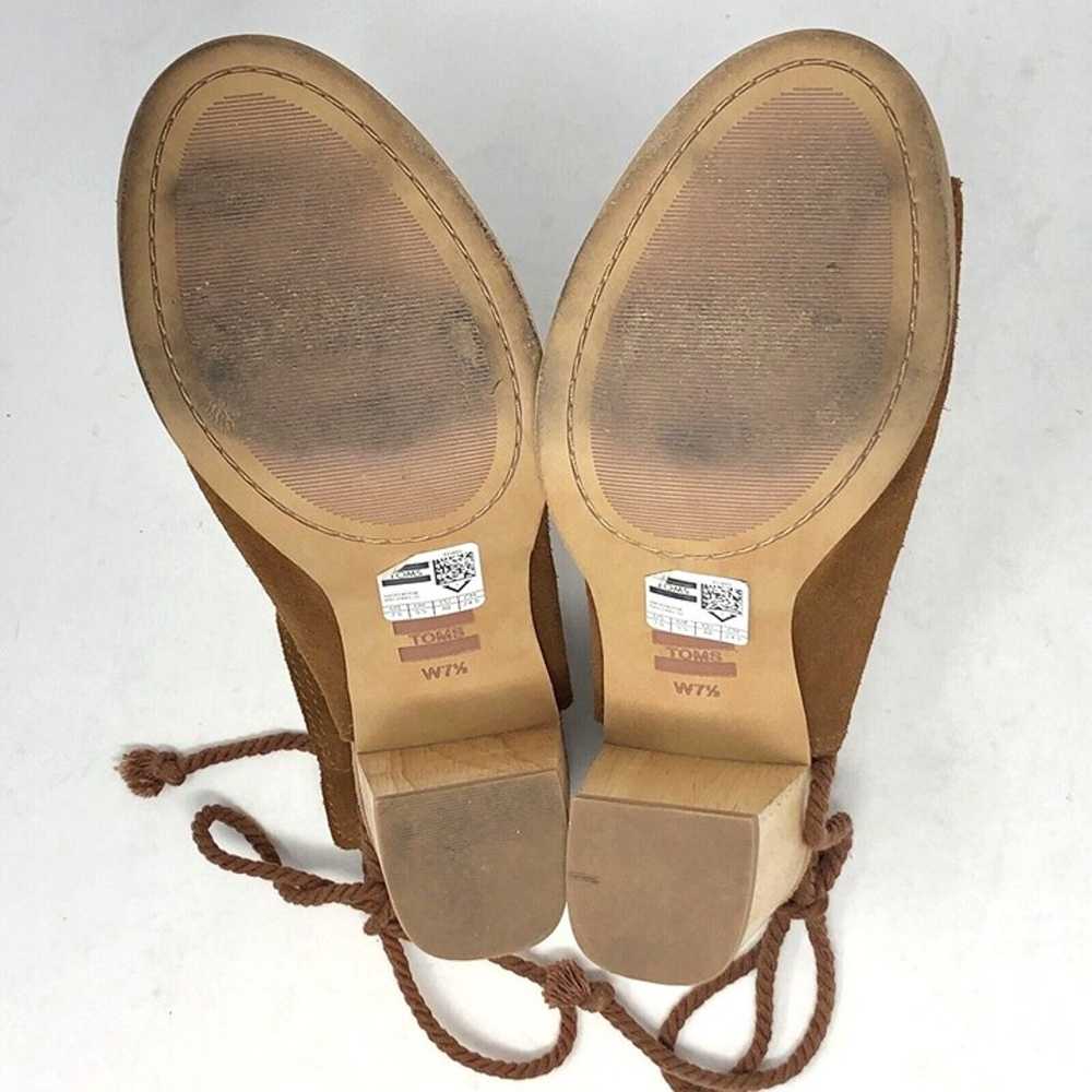 TOMS Shoes Womens 7.5 Elba Brown Suede Block Heel… - image 7