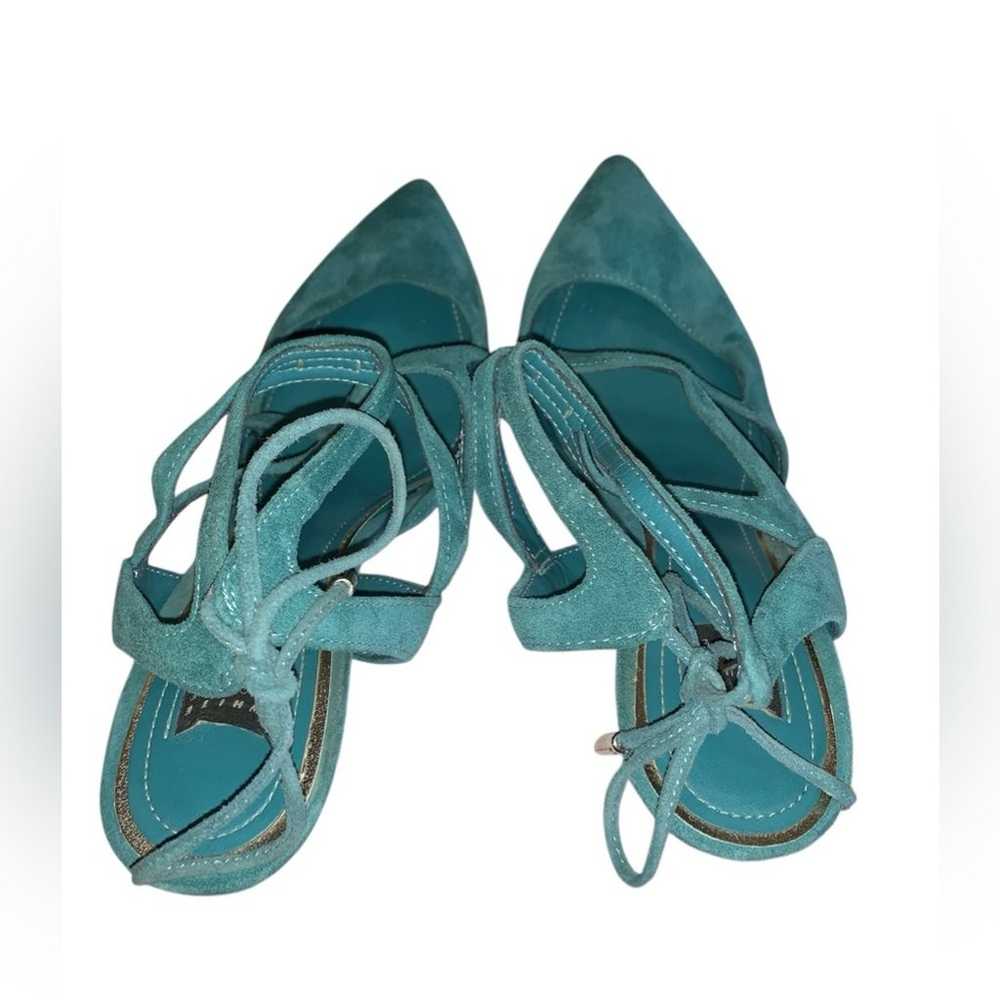 White House Black Market Turquoise Suede Marlow H… - image 6