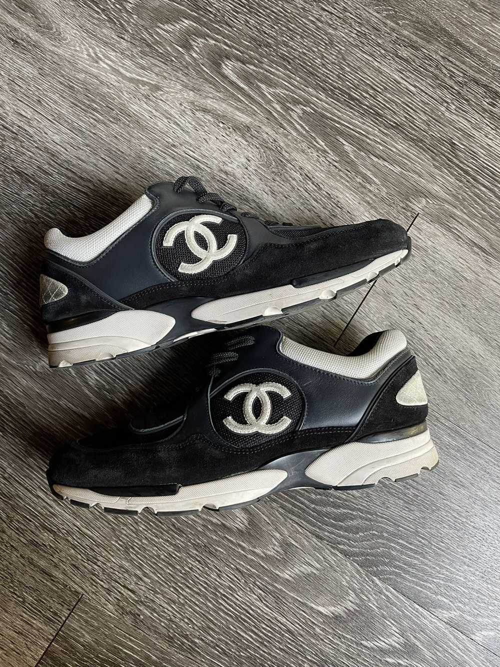 Chanel Chanel CC Trainer Sneaker Shoe Black White - image 2