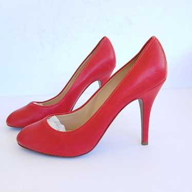 J. Crew Red Leather Mona Heels Size 9.5