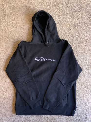 Supreme classic script hooded sweatshirt black online