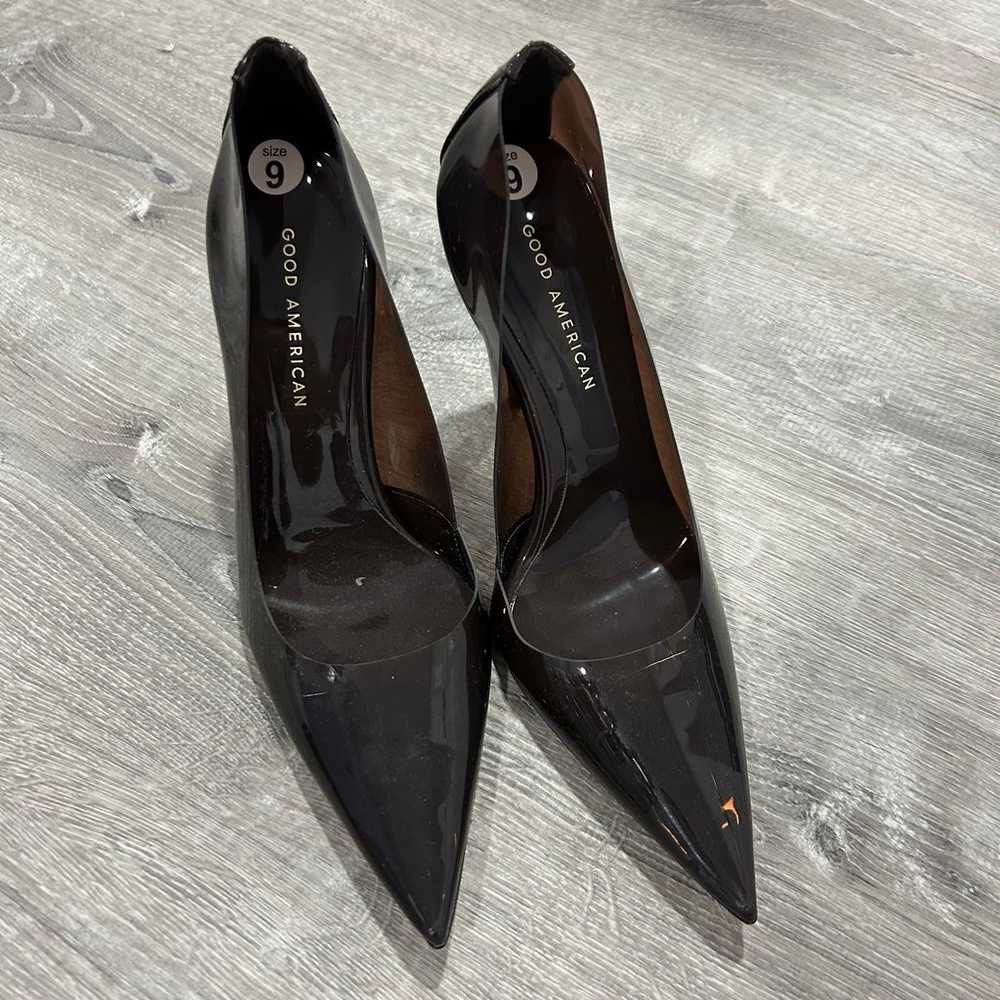 Good American Black Pointed Toe Pumps High Heels … - image 2