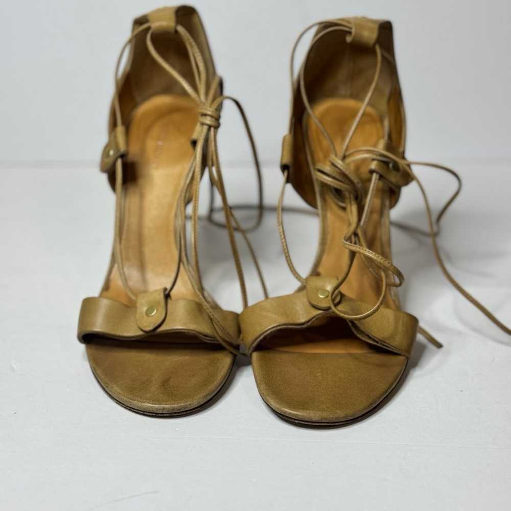 Isabel Marant Camel Color Ankle Wrap Heels Size 38 - image 5