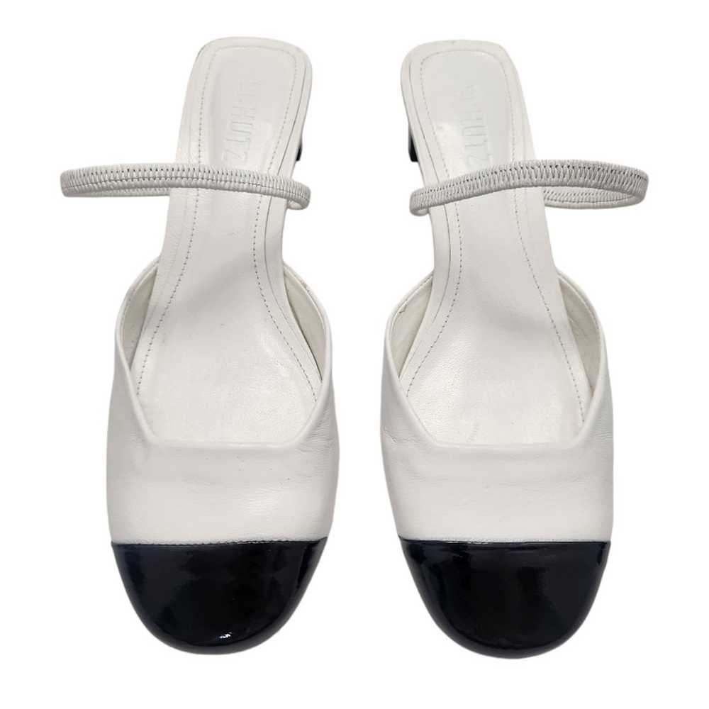 SCHUTZ Bertie Leather Pump 8 White Black Colorblo… - image 1