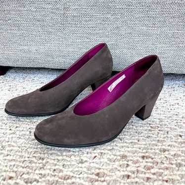 ARCHE LN Suede Nubuck Leather Block Heels