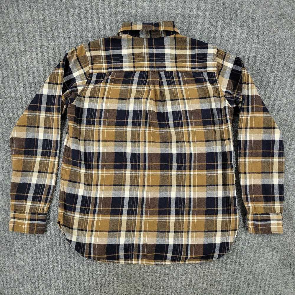 Uniqlo Small Brown Blue Plaid Flannel Long Sleeve… - image 6