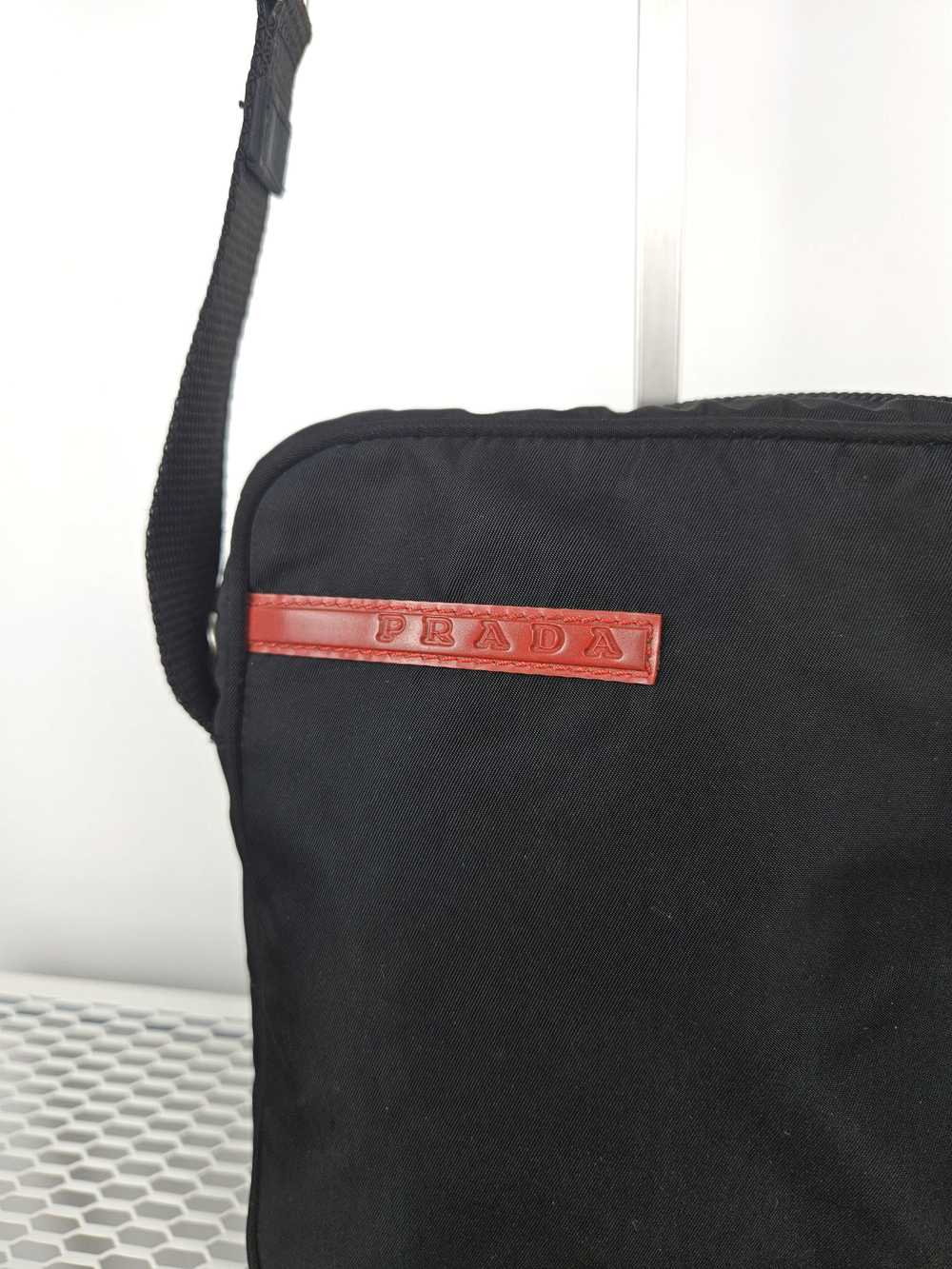 Prada Vintage prada sport red tab nylon shoulder … - image 7