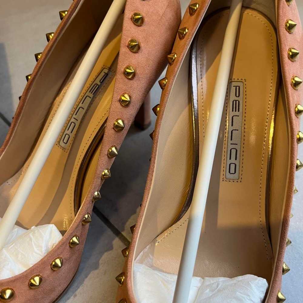 PELLICO Pink Beige Studded Pumps - image 6