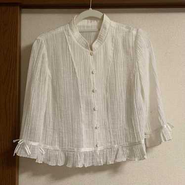 Vintage sheer top with ribbon. - image 1