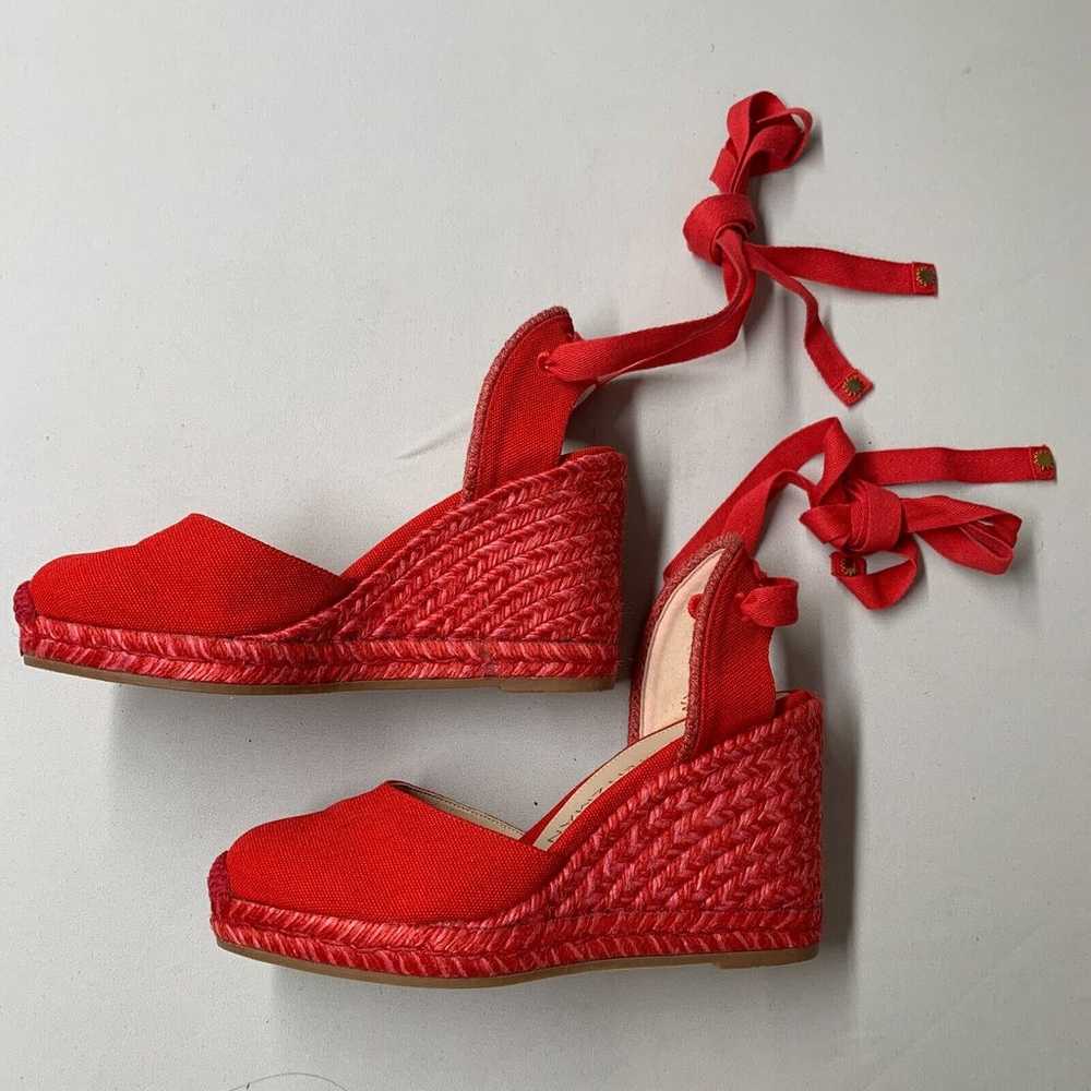 Stuart Weitzman Wedge Heels Women 6 Red Espadrill… - image 2