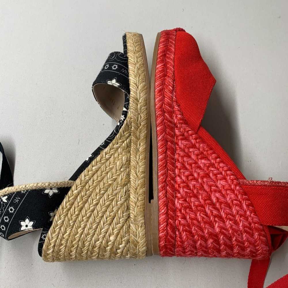 Stuart Weitzman Wedge Heels Women 6 Red Espadrill… - image 5