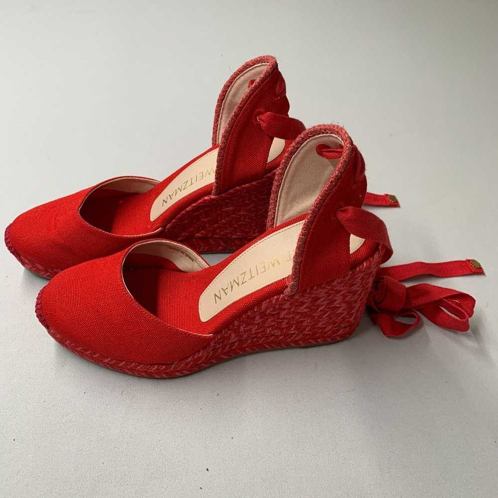 Stuart Weitzman Wedge Heels Women 6 Red Espadrill… - image 8