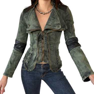 2000s Moto Zip Up Jacket (XS) - image 1