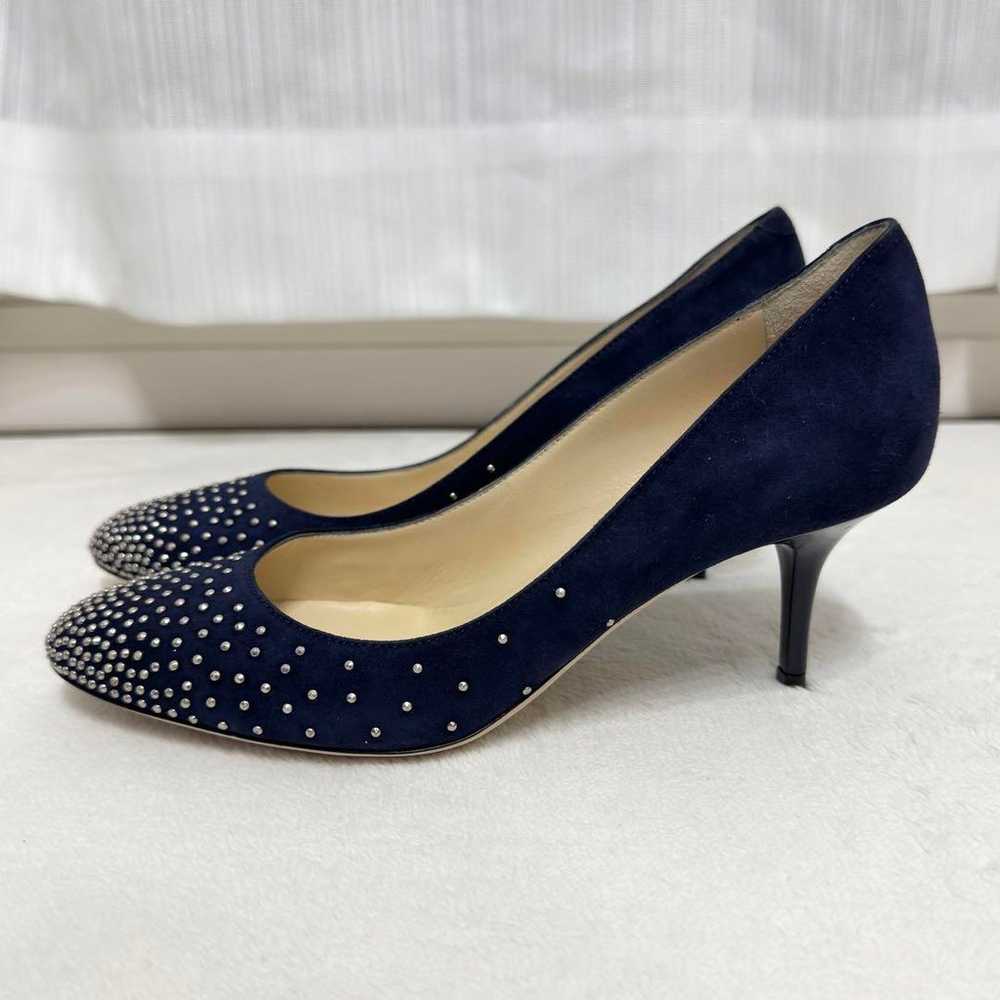 JIMMY CHOO Navy Suede Pumps 34 - image 2